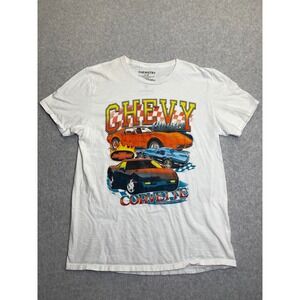 Chemistry Chevy Classics Corvette Graphic T-Shirt Mens Large White GM Licensed